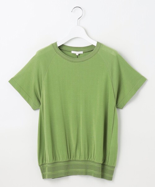 自由区(ジユウク)の「ドレーピーラグランスリーブ ニットソー(Tシャツ/カットソー・レディース・サックスブルー系/ライトグリーン系/ネイビー系/アイボリー系・38)」の18枚目の写真