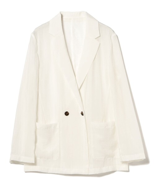 B:MING by BEAMS（ビーミングバイビームス）の「【手洗いOK】シアー テーラード ジャケット（S～M）（テーラードジャケット・レディース・カーキ/ブラック/オフホワイト・MEDIUM/SMALL）」の8枚目の写真