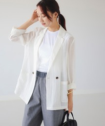 B:MING by BEAMS | 【手洗いOK】シアー テーラード ジャケット(S~M)(テーラードジャケット)