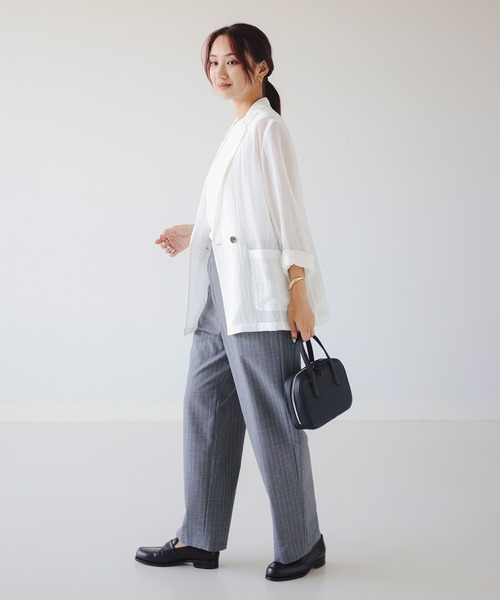 B:MING by BEAMS(ビーミングバイビームス)の「【手洗いOK】シアー テーラード ジャケット(S~M)(テーラードジャケット・レディース・カーキ/ブラック/オフホワイト・MEDIUM/SMALL)」の6枚目の写真