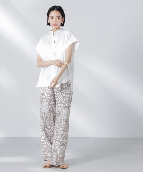 NANO universe（ナノユニバース）の「バンドカラーノースリーブシャツ（シャツ/ブラウス・レディース・ブルー/ブラック/ホワイト・FREE）」の8枚目の写真