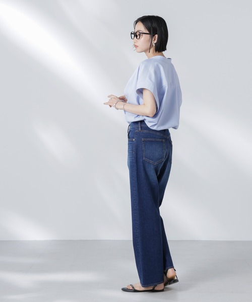 NANO universe（ナノユニバース）の「バンドカラーノースリーブシャツ（シャツ/ブラウス・レディース・ブルー/ブラック/ホワイト・FREE）」の21枚目の写真