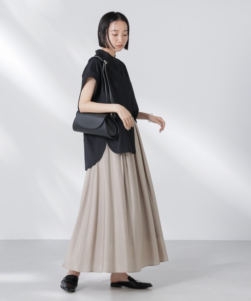 NANO universe（ナノユニバース）の「バンドカラーノースリーブシャツ（シャツ/ブラウス・レディース・ブルー/ブラック/ホワイト・FREE）」の14枚目の写真