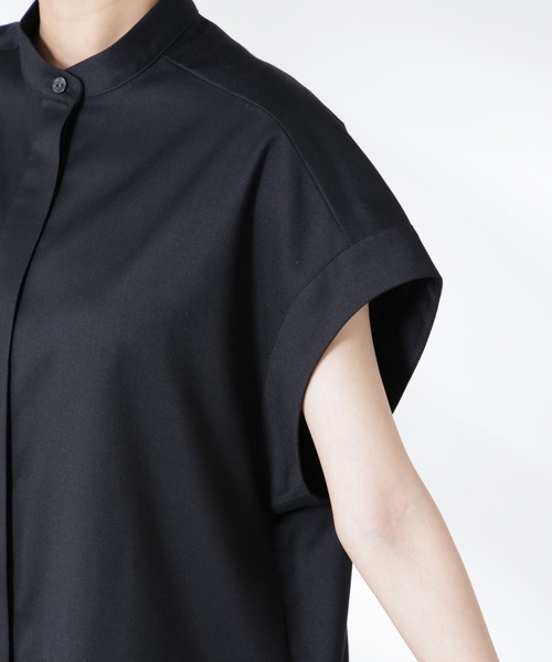 NANO universe（ナノユニバース）の「バンドカラーノースリーブシャツ（シャツ/ブラウス・レディース・ブルー/ブラック/ホワイト・FREE）」の11枚目の写真