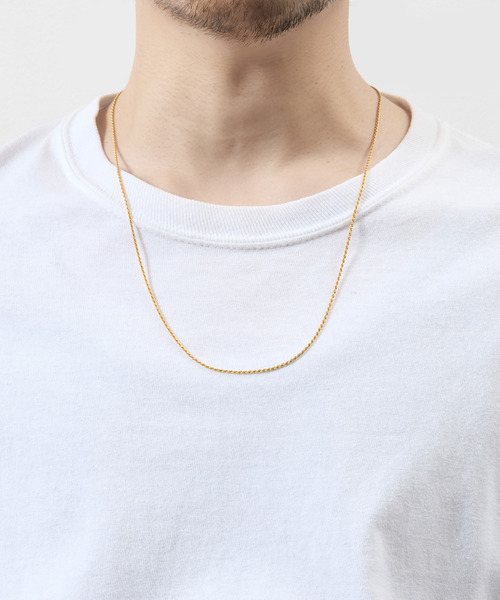 THEFT(セフト)の「THEFT セフト / K18GP ROPE CHAIN NECKLACE シルバー925ロープチェーンネックレス 60cm 18金コーティング(ネックレス・メンズ・ゴールド・60cm)」の2枚目の写真