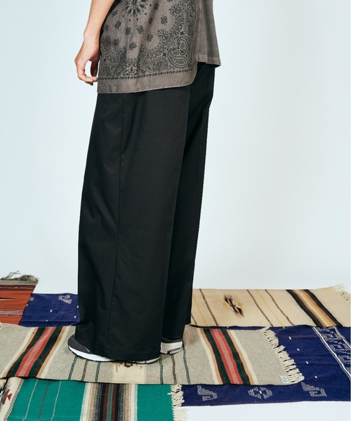 SUNNY  SPORTS（サニースポーツ）の「SUNNY SPORTS サニースポーツ / LIGHT TWILL BAGGY PANTS（スラックス・メンズ・ブラック/チャコールグレー・LARGE）」の2枚目の写真