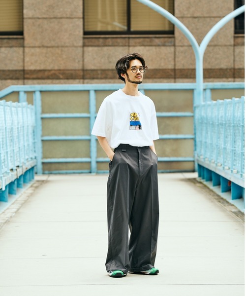 SUNNY SPORTS(サニースポーツ)の「SUNNY SPORTS サニースポーツ / LIGHT TWILL BAGGY PANTS(スラックス・メンズ・ブラック/チャコールグレー・LARGE/MEDIUM)」の3枚目の写真