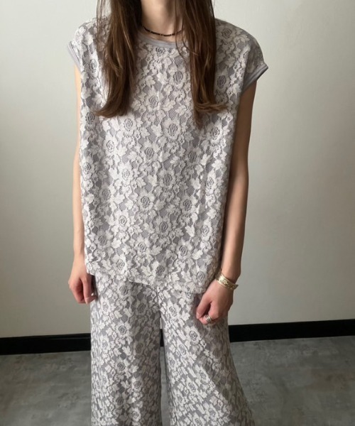 deux amour(ドゥーザムール)の「レースワイドパンツ(その他パンツ・レディース・グレー/アイボリー/ネイビー・M~L)」の21枚目の写真