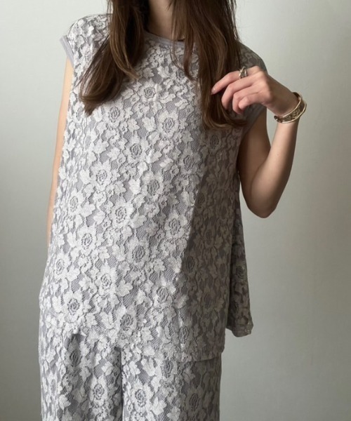 deux amour(ドゥーザムール)の「レースワイドパンツ(その他パンツ・レディース・グレー/アイボリー/ネイビー・M~L)」の22枚目の写真