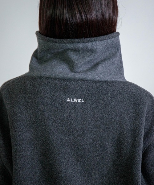 ALWEL（オルウエル）の「[ALWEL] FLEECE HIGH NECK PO / フリース ハイネックプルオーバー（ニット/セーター・レディース・モカ/ブラック/チャコールグレー・FREE）」の22枚目の写真