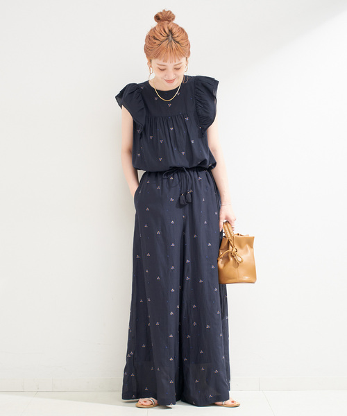 WEB限定】手洗い可 / フラワー刺繍ギャザーパンツ（その他パンツ