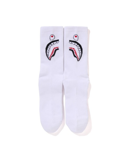 A BATHING APE(アベイシングエイプ)の「SHARK SOCKS(ソックス/靴下・メンズ・ブラック/グレー/パープル/ホワイト・LARGE/MEDIUM)」の9枚目の写真