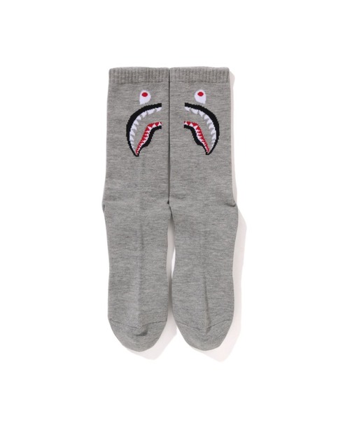 A BATHING APE(アベイシングエイプ)の「SHARK SOCKS(ソックス/靴下・メンズ・ブラック/グレー/パープル/ホワイト・LARGE/MEDIUM)」の11枚目の写真
