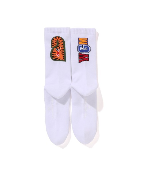 A BATHING APE(アベイシングエイプ)の「SHARK SOCKS(ソックス/靴下・メンズ・ブラック/グレー/パープル/ホワイト・LARGE/MEDIUM)」の13枚目の写真