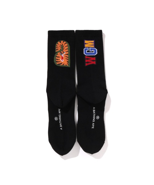 A BATHING APE(アベイシングエイプ)の「SHARK SOCKS(ソックス/靴下・メンズ・ブラック/グレー/パープル/ホワイト・LARGE/MEDIUM)」の14枚目の写真