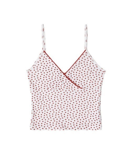 CRANK(クランク)の「【CRANK】LAYERED CAMISOLE / 【クランク】レイヤードキャミソール(キャミソール・レディース・杢グレー/ホワイト×レッド・ONE SIZE)」の16枚目の写真