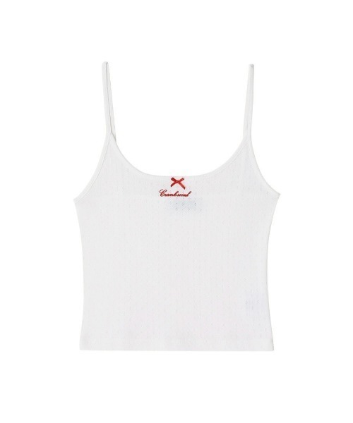 CRANK(クランク)の「【CRANK】LAYERED CAMISOLE / 【クランク】レイヤードキャミソール(キャミソール・レディース・杢グレー/ホワイト×レッド・ONE SIZE)」の18枚目の写真