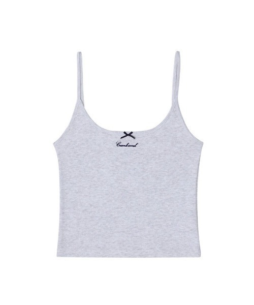 CRANK(クランク)の「【CRANK】LAYERED CAMISOLE / 【クランク】レイヤードキャミソール(キャミソール・レディース・杢グレー/ホワイト×レッド・ONE SIZE)」の7枚目の写真