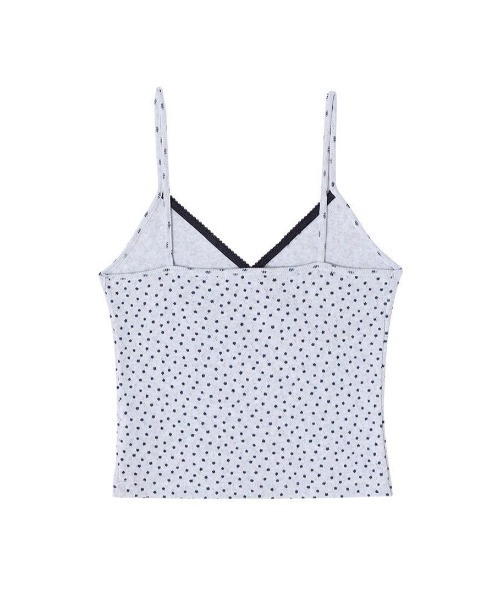 CRANK(クランク)の「【CRANK】LAYERED CAMISOLE / 【クランク】レイヤードキャミソール(キャミソール・レディース・杢グレー/ホワイト×レッド・ONE SIZE)」の4枚目の写真