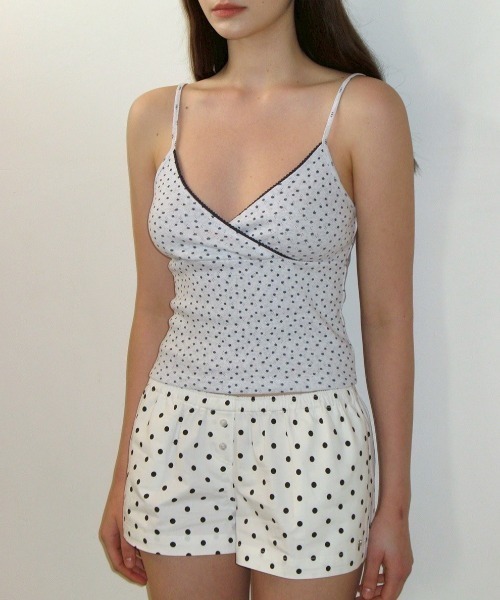 CRANK(クランク)の「【CRANK】LAYERED CAMISOLE / 【クランク】レイヤードキャミソール(キャミソール・レディース・杢グレー/ホワイト×レッド・ONE SIZE)」の11枚目の写真
