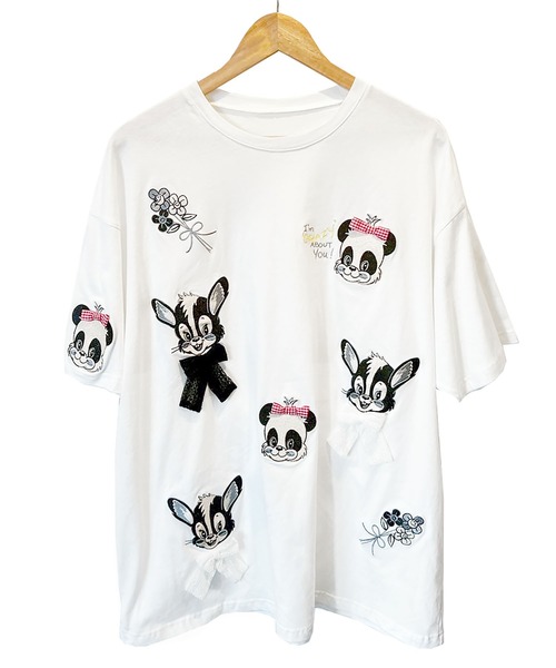 tシャツ Ribbon いっぱい Big T レディース Ribbon いっぱい Big T（Tシャツ/カットソー）｜KawaeKayo