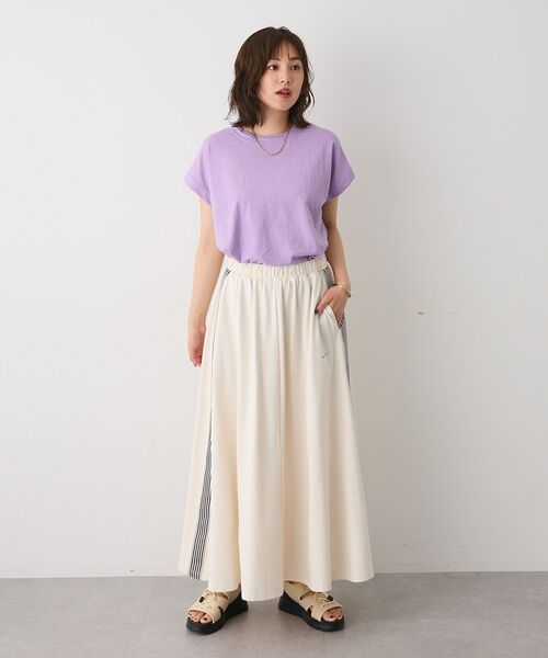 CRAFT STANDARD BOUTIQUE(クラフトスタンダードブティック)の「カットクレープクルーネックTee(Tシャツ/カットソー・レディース・ホワイト/ブラウン/イエロー/オレンジ/ブラック/パープル・FREE)」の14枚目の写真