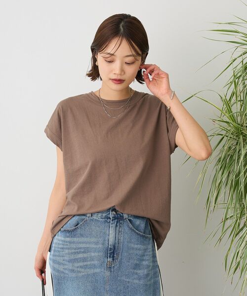 CRAFT STANDARD BOUTIQUE(クラフトスタンダードブティック)の「カットクレープクルーネックTee(Tシャツ/カットソー・レディース・ホワイト/ブラウン/イエロー/オレンジ/ブラック/パープル・FREE)」の15枚目の写真