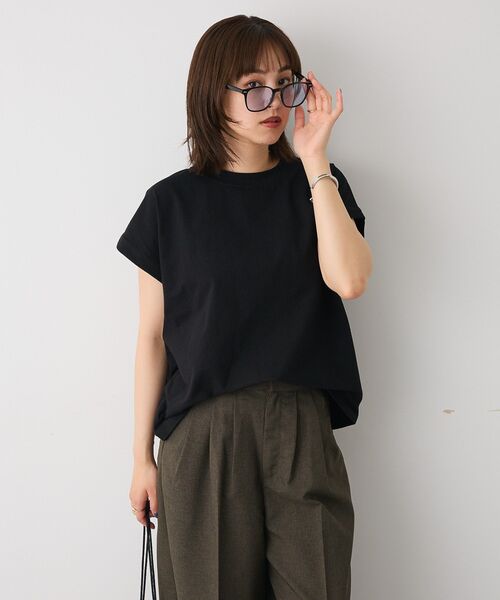 CRAFT STANDARD BOUTIQUE(クラフトスタンダードブティック)の「カットクレープクルーネックTee(Tシャツ/カットソー・レディース・ホワイト/ブラウン/イエロー/オレンジ/ブラック/パープル・FREE)」の18枚目の写真