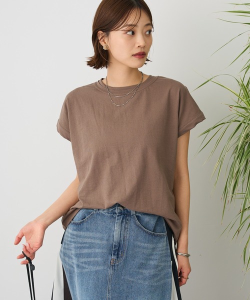 CRAFT STANDARD BOUTIQUE(クラフトスタンダードブティック)の「カットクレープクルーネックTee(Tシャツ/カットソー・レディース・ホワイト/ブラウン/イエロー/オレンジ/ブラック/パープル・FREE)」の3枚目の写真