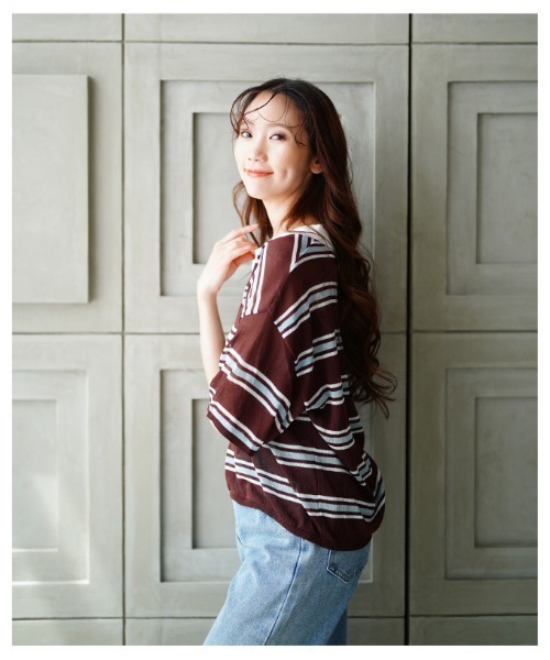 Sawa a la mode（サワアラモード）の「シアーポロニットプルオーバー（Tシャツ/カットソー・レディース・ブラック/ブラウン系その他・FREE）」の8枚目の写真