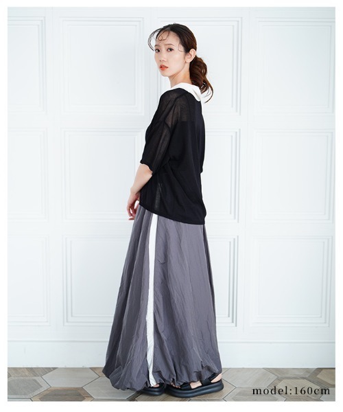 Sawa a la mode（サワアラモード）の「シアーポロニットプルオーバー（Tシャツ/カットソー・レディース・ブラック/ブラウン系その他・FREE）」の14枚目の写真