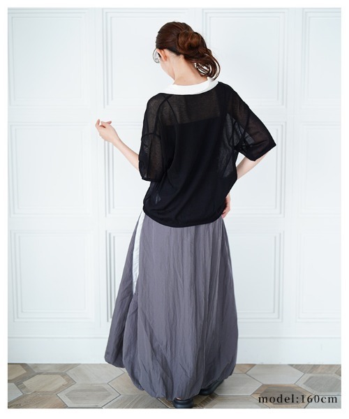 Sawa a la mode（サワアラモード）の「シアーポロニットプルオーバー（Tシャツ/カットソー・レディース・ブラック/ブラウン系その他・FREE）」の18枚目の写真