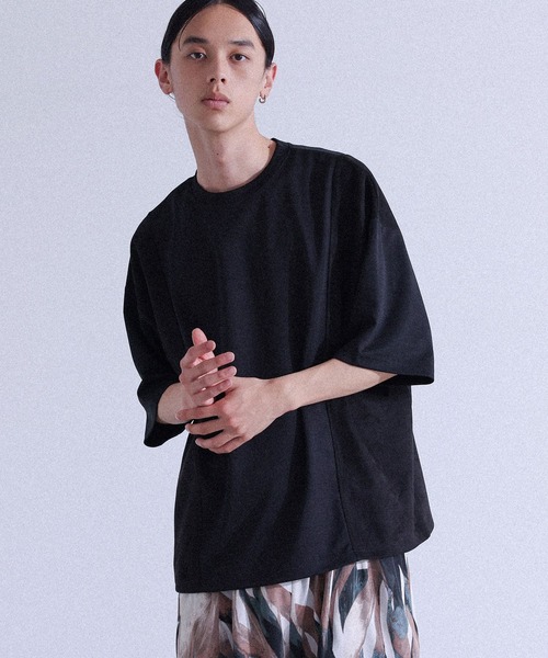 MDR(エムディアール)の「フェイクスエード切替半袖Tシャツ(Tシャツ/カットソー・メンズ・グレー/ブラック・L/M)」の5枚目の写真