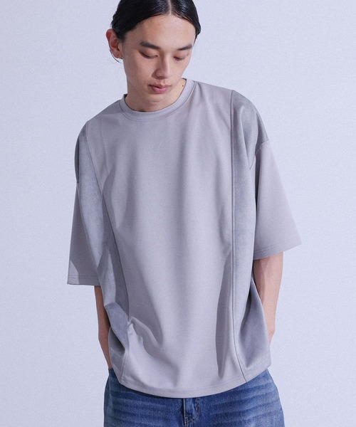MDR(エムディアール)の「フェイクスエード切替半袖Tシャツ(Tシャツ/カットソー・メンズ・グレー/ブラック・L/M)」の12枚目の写真