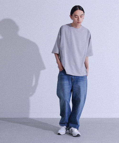 MDR(エムディアール)の「フェイクスエード切替半袖Tシャツ(Tシャツ/カットソー・メンズ・グレー/ブラック・L/M)」の13枚目の写真