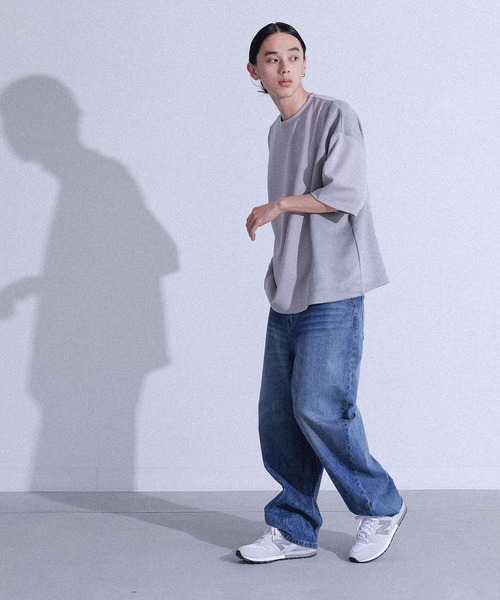 MDR(エムディアール)の「フェイクスエード切替半袖Tシャツ(Tシャツ/カットソー・メンズ・グレー/ブラック・L/M)」の14枚目の写真