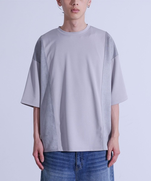 MDR(エムディアール)の「フェイクスエード切替半袖Tシャツ(Tシャツ/カットソー・メンズ・グレー/ブラック・L/M)」の16枚目の写真