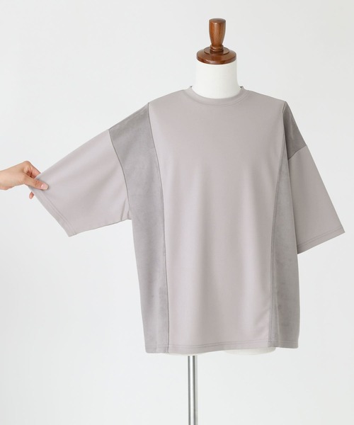 MDR(エムディアール)の「フェイクスエード切替半袖Tシャツ(Tシャツ/カットソー・メンズ・グレー/ブラック・L/M)」の22枚目の写真