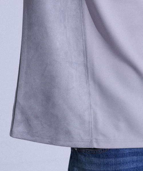 MDR(エムディアール)の「フェイクスエード切替半袖Tシャツ(Tシャツ/カットソー・メンズ・グレー/ブラック・L/M)」の21枚目の写真