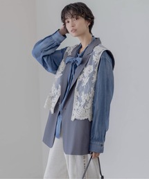 Eimee Law（エイミーロウ）の「レースレイヤード ダブルボタンジレ（ベスト）」