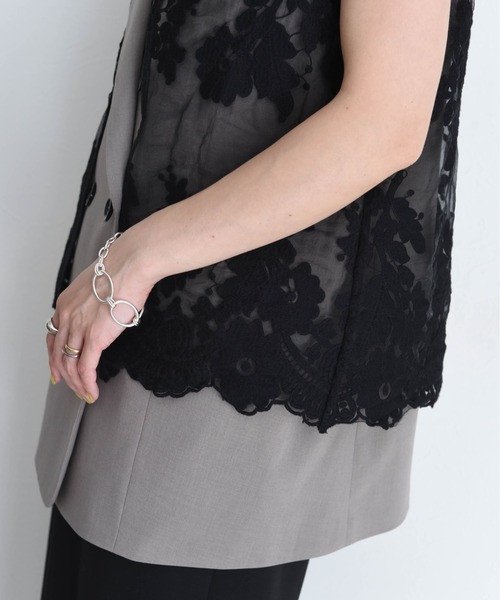 レースレイヤード ダブルボタンジレ（ベスト）｜Eimee Law