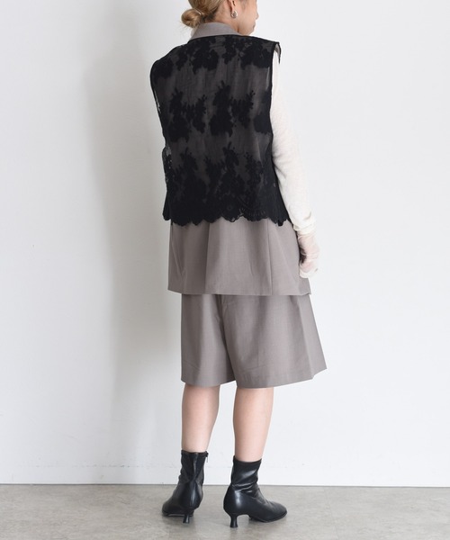 レースレイヤード ダブルボタンジレ（ベスト）｜Eimee Law（エイミー