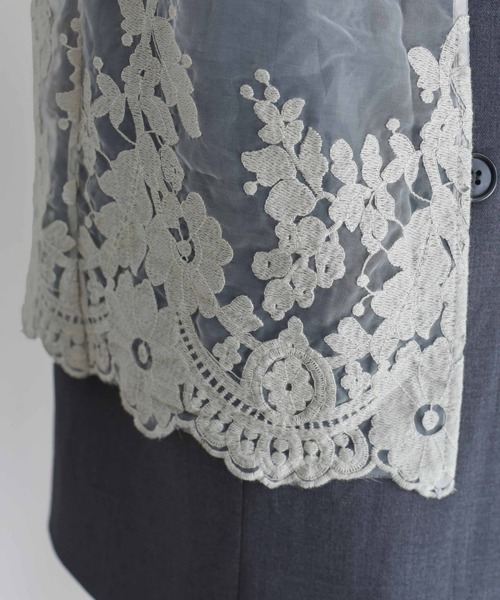 エイミーロウ　レースレイヤード ダブルボタンジレ　Eimee Law レースレイヤード ダブルボタンジレ（ベスト）｜Eimee Law