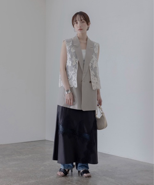 EimeeLaw エイミーロウ ツィードベスト デニム　ボタン 38 新品☆Eimee Law デニムツイードベスト 38 【公式通販】