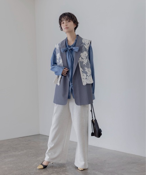 レースレイヤード ダブルボタンジレ（ベスト）｜Eimee Law（エイミー