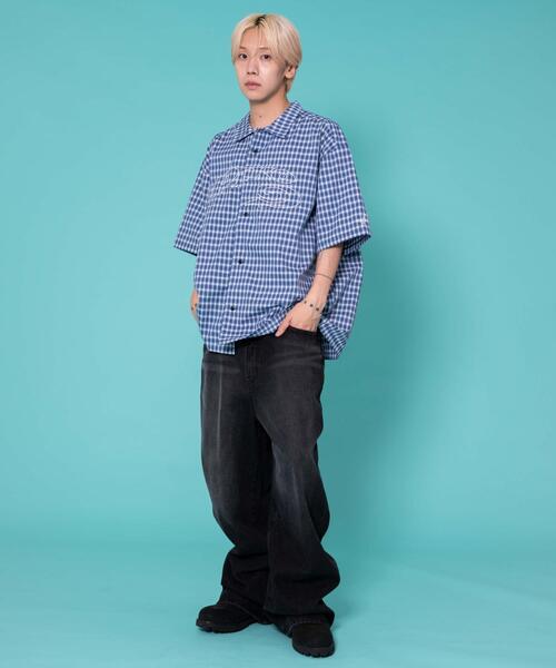 Piko（ピコ）の「∴WEGO/PIKO別注チェックグラフィックシャツ（シャツ/ブラウス・メンズ・ブルー系その他2/ブラック系その他2・MEDIUM/LARGE）」の4枚目の写真