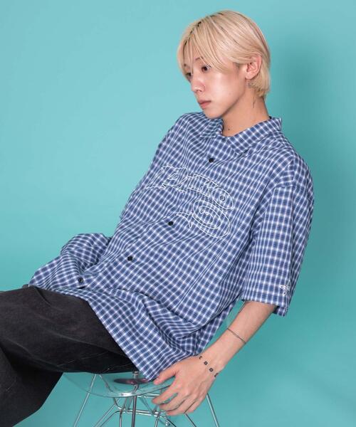 Piko（ピコ）の「∴WEGO/PIKO別注チェックグラフィックシャツ（シャツ/ブラウス・メンズ・ブルー系その他2/ブラック系その他2・MEDIUM/LARGE）」の9枚目の写真