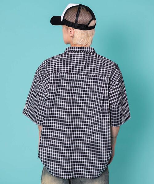 Piko（ピコ）の「∴WEGO/PIKO別注チェックグラフィックシャツ（シャツ/ブラウス・メンズ・ブルー系その他2/ブラック系その他2・MEDIUM/LARGE）」の7枚目の写真