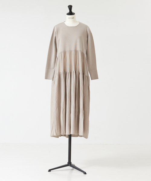 DESIGNWORKS（デザインワークス）の「ティアードロングワンピース（ワンピース・レディース・ライム/ネイビー・38）」の7枚目の写真