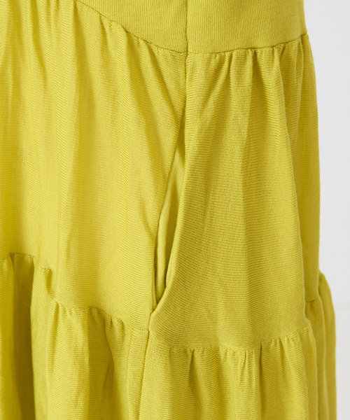 DESIGNWORKS（デザインワークス）の「ティアードロングワンピース（ワンピース・レディース・ライム/ネイビー・38）」の13枚目の写真